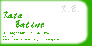 kata balint business card