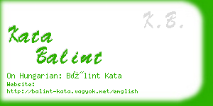 kata balint business card